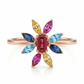 Rainbow Bloom Multi-Colour Floral 18kt Gold Ring