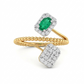Emerald Twist 18kt Diamond Ring for Women