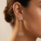 Tri-Glow Geometric 18kt Diamond Party Wear Earrings