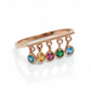 Dazzle Charm Dangling Multi Stone 18kt Gold Ring