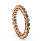 Dual Colour Gemstones 18kt Rose Gold Ring For Wedding
