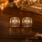 18Kt Rose Gold Diamond Floral Stud Earrings