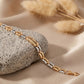 Two-Tone Textured Link Bracelet in 18kt Rose & White Gold