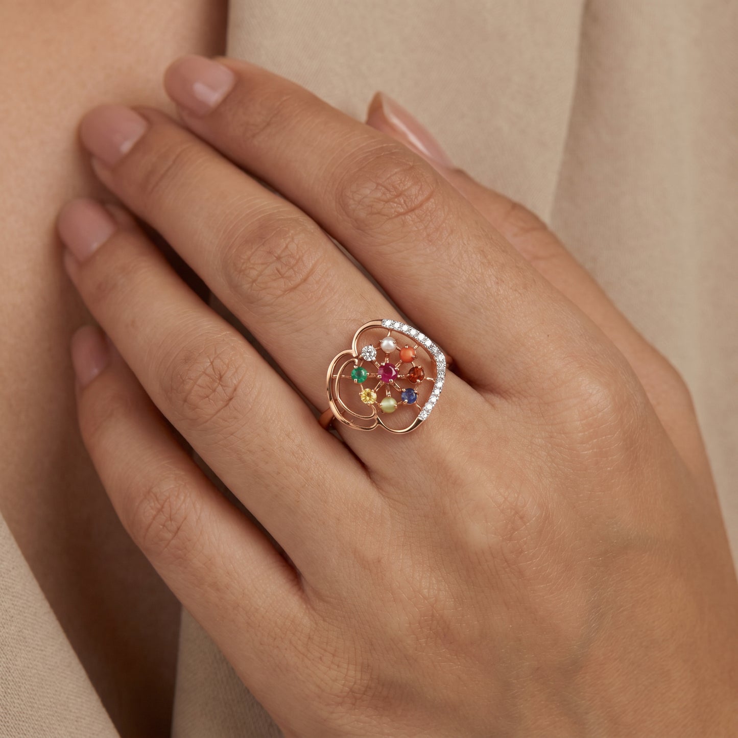 Navraya Multigem Wedding Wear 18kt Diamond Ring