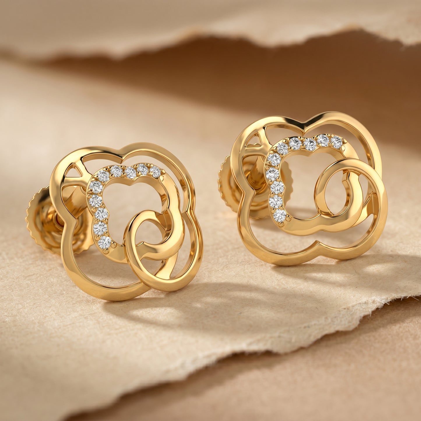 Twinelle Bloom 18kt Diamond Stud Earring for Women