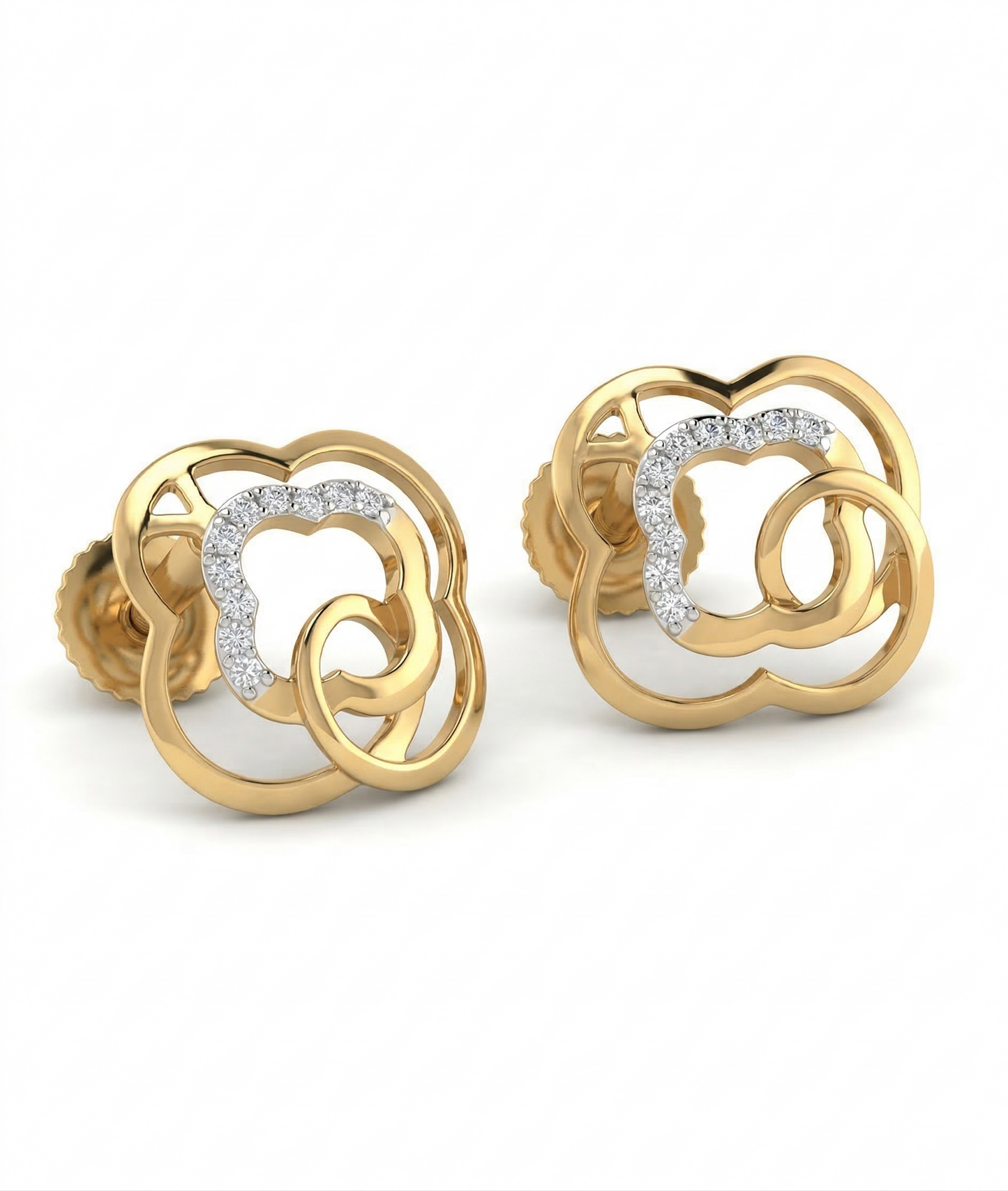 Twinelle Bloom 18kt Diamond Stud Earring for Women