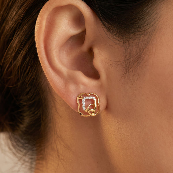 Twinelle Bloom 18kt Diamond Stud Earring for Women
