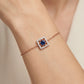 Teal Sapphire 18kt Gold Square Diamond Bracelet
