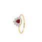 Ruby Trillion Crown 18kt Diamond Ring for Women