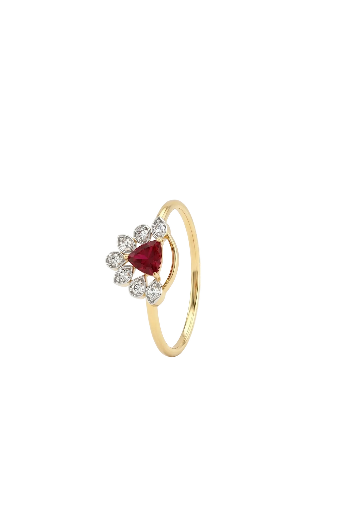 Ruby Trillion Crown 18kt Diamond Ring for Women