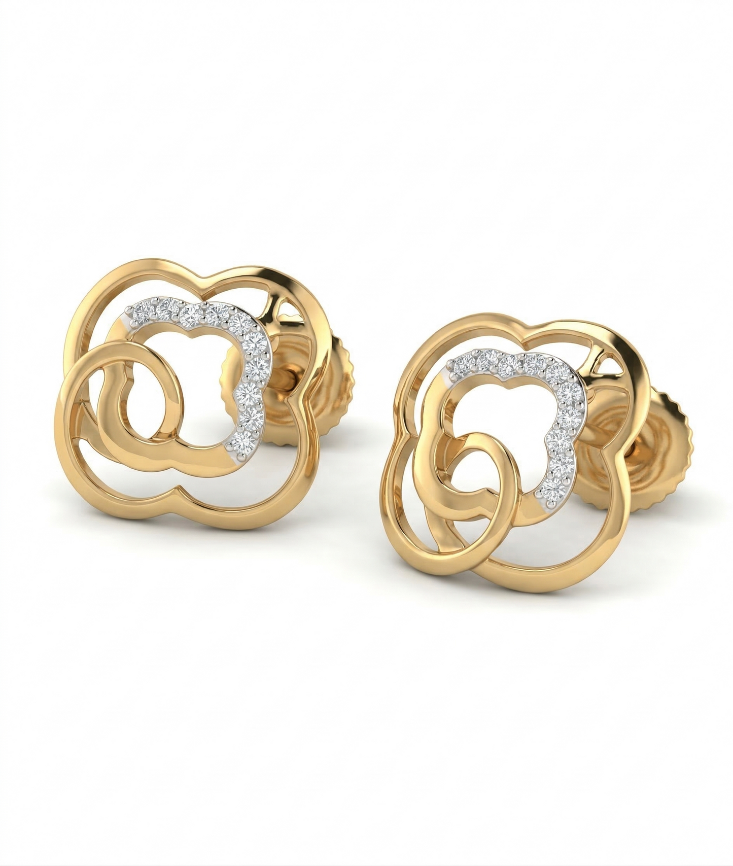 Twinelle Bloom 18kt Diamond Stud Earring for Women