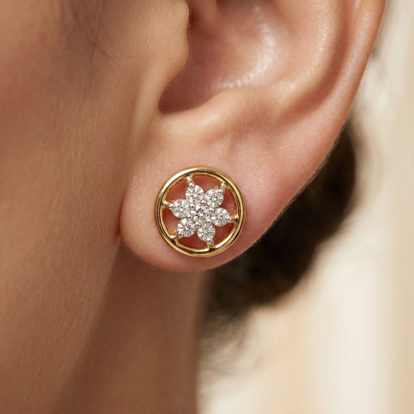 Heritage Bloom 18kt Diamond Earrings for Women