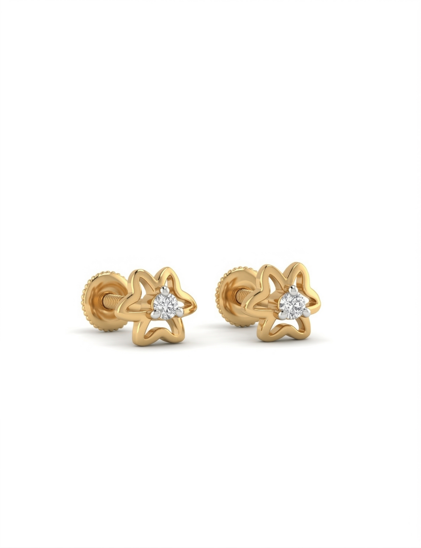 Sitara Star Diamond 18kt Yellow Gold Earrings