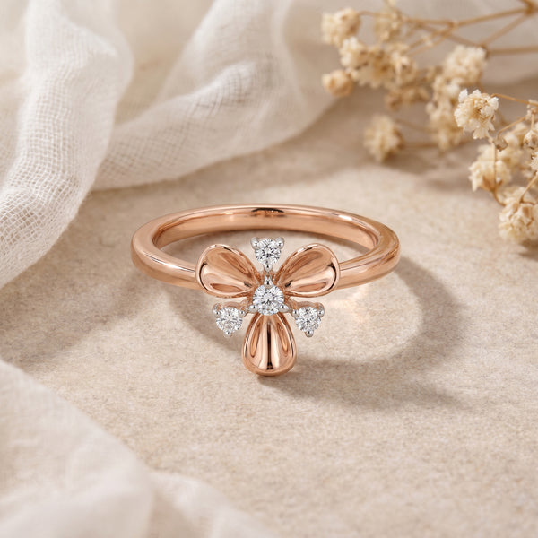 Lil Floral 18kt Daily Wear Diamond Ring for Women