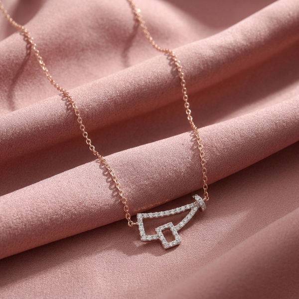 18KT Gold Geometric Diamond Necklace for Women