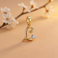 18kt Gold L Initial Daily Wear Diamond Pendant for Kids