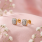 18Kt Gold Diamond Square Cluster Studs