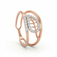 Dual Band Rose Gold Plated 18kt Diamond Ring