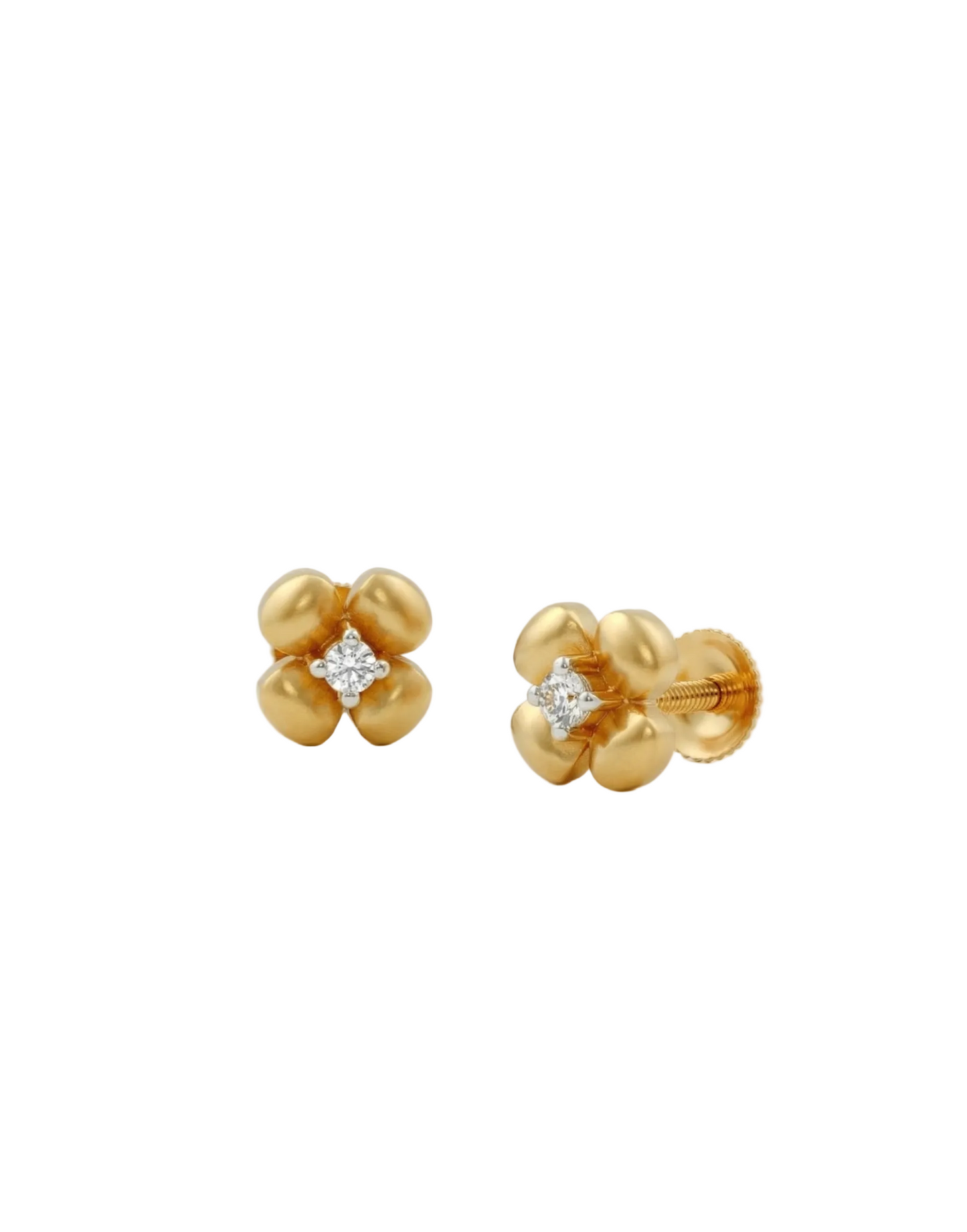 Bubbly Diamond Stud Earrings 18kt Yellow Gold