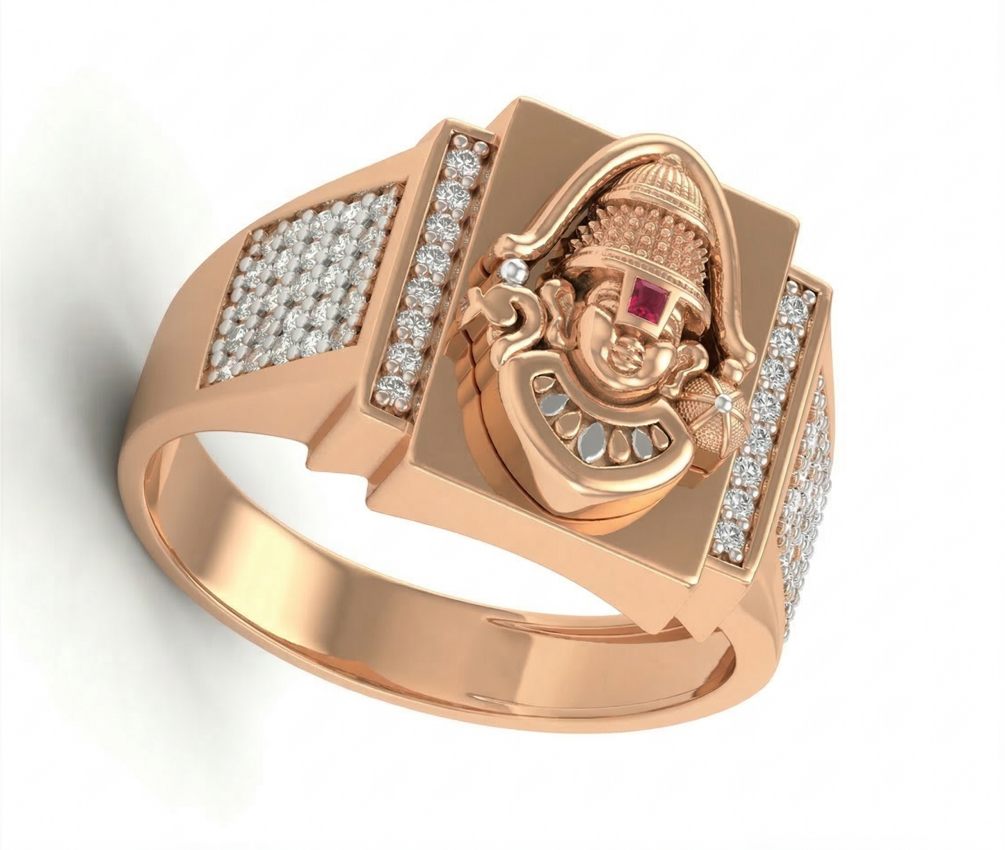 Divine Lord Venkatesha 18kt Diamond Ring for Men