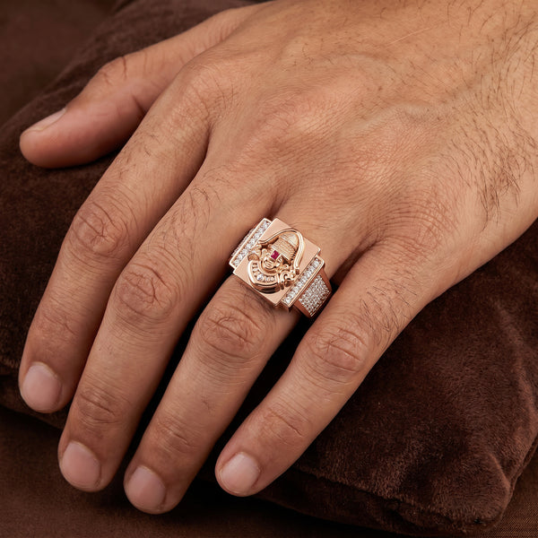 Divine Lord Venkatesha 18kt Diamond Ring for Men