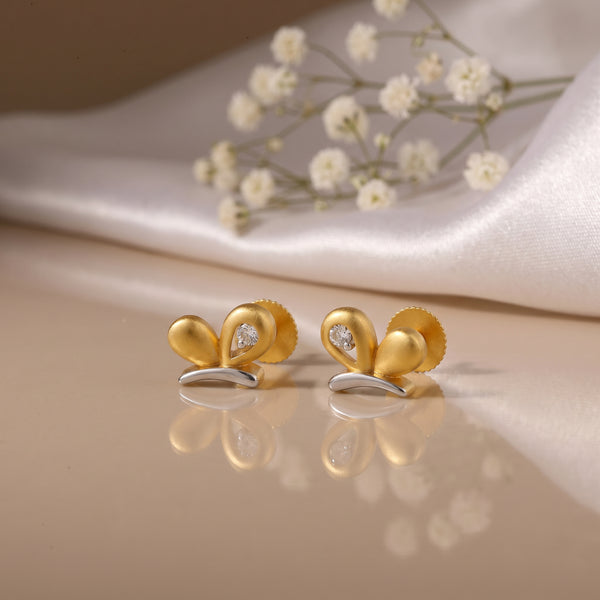 Titli Kids Butterfly 18kt Yellow Gold Diamond Earrings