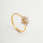 18KT Yellow Gold Diamond Floral Ring For Women
