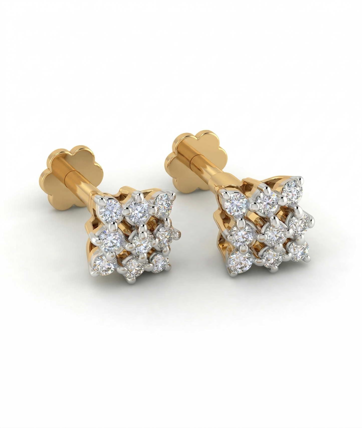 Square Glow 18kt Diamond Earrings For Women