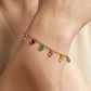 Rainbow Briolette Charm Bracelet in 18kt Rose Gold