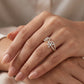 Dual Bloom Sparkle 18kt Diamond Ring for Wedding Wear
