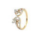 Dual Bloom Sparkle 18kt Diamond Ring for Wedding Wear