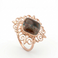 Royal Swirl Earth Stone 18kt Party Wear Gold Ring