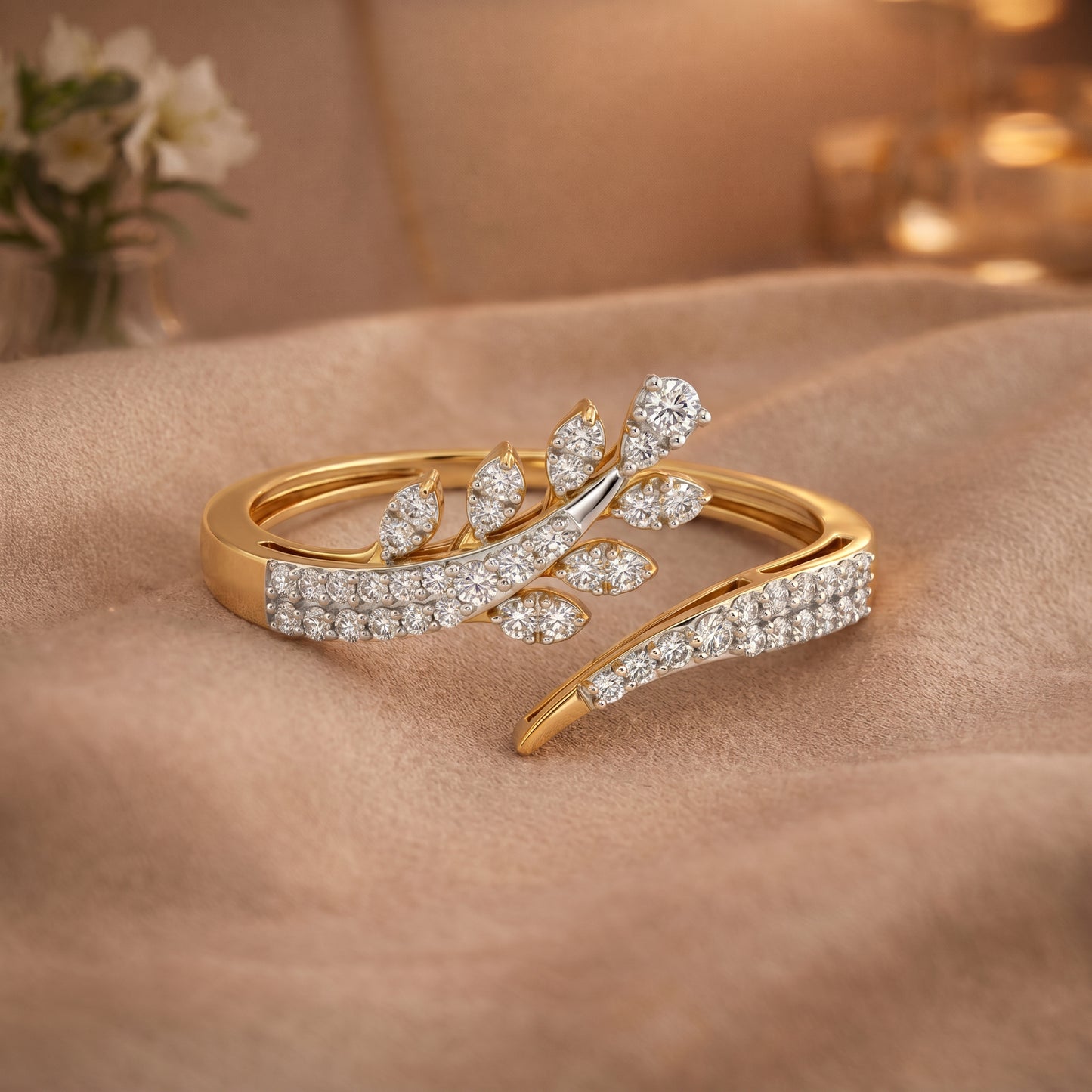 Royal Duo Open Style 18kt Diamond Ring for Women