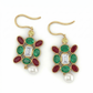Royal Emerald and Ruby 18kt Gold Earrings For Women