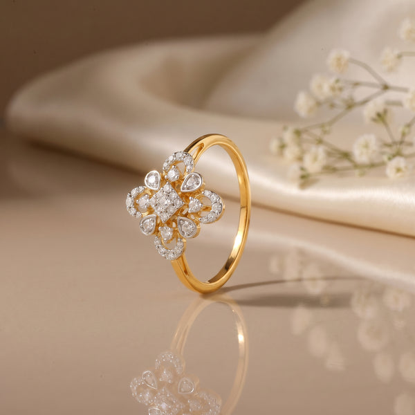 Petal Glow 18kt Diamond Ring for Women