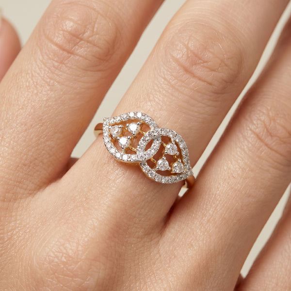 Infinity Loop 18kt Diamond Ring for Festive Wear