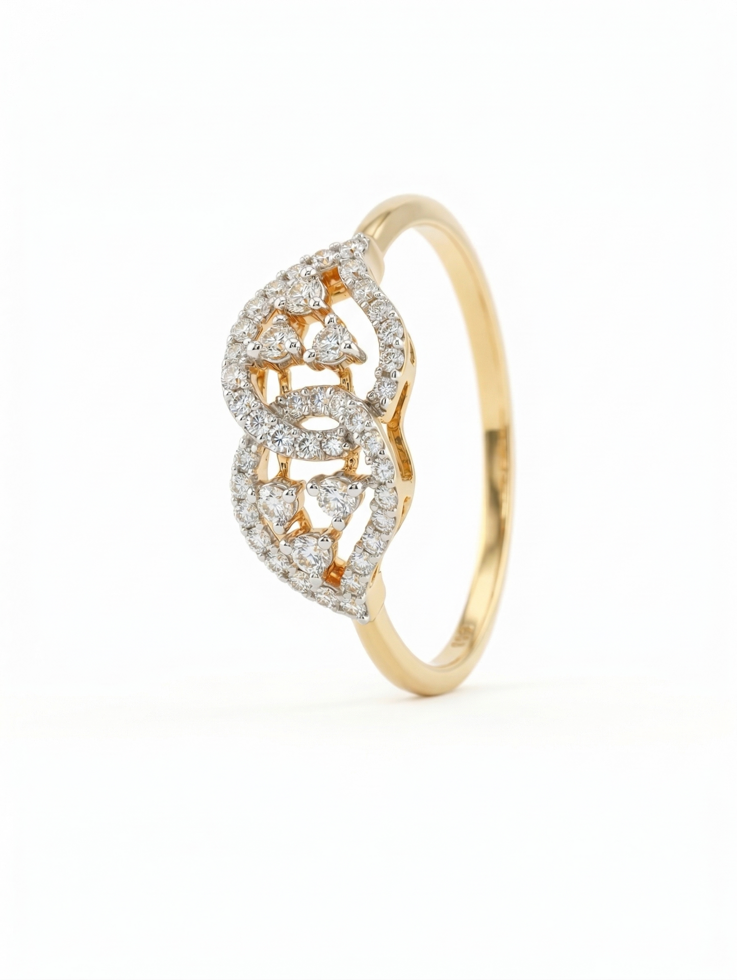 Infinity Loop 18kt Diamond Ring for Festive Wear