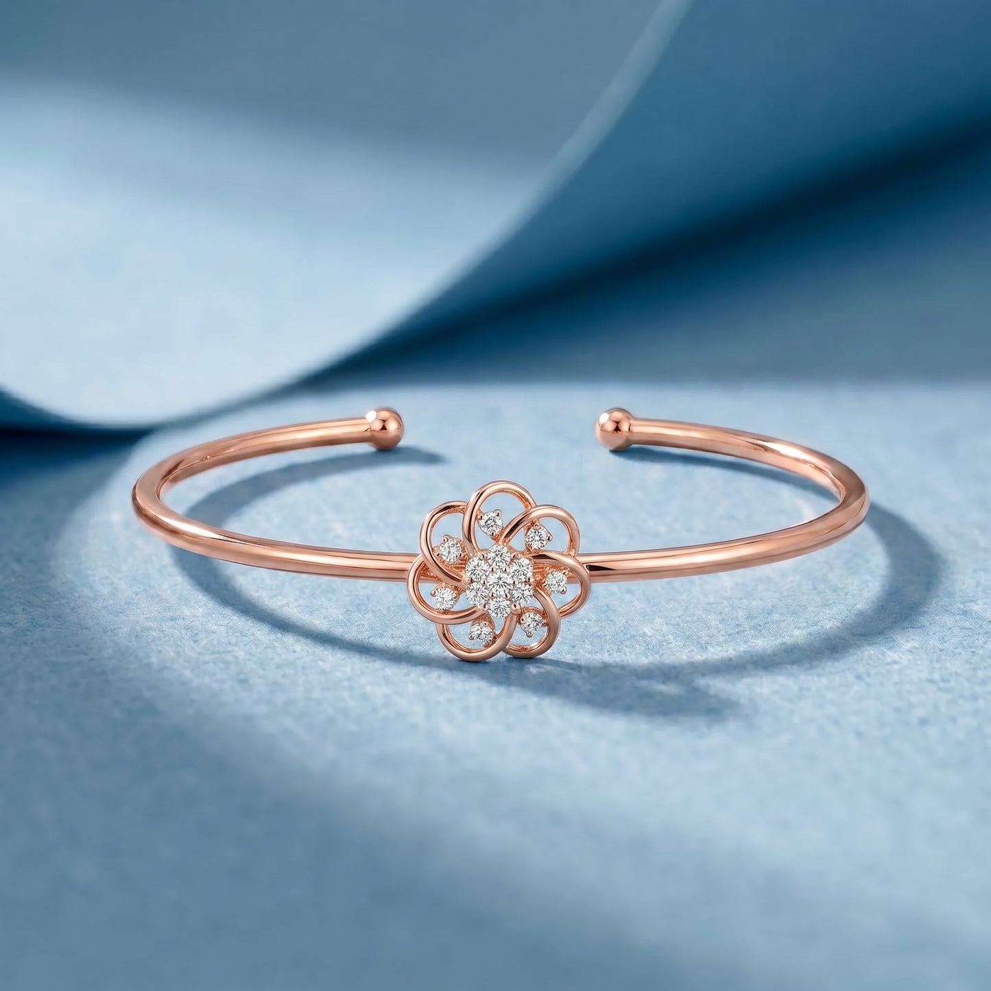 Bloom Diamond Cuff Bracelet in 18kt Rose Gold