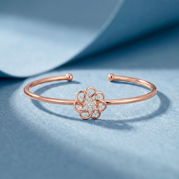 Bloom Diamond Cuff Bracelet in 18kt Rose Gold