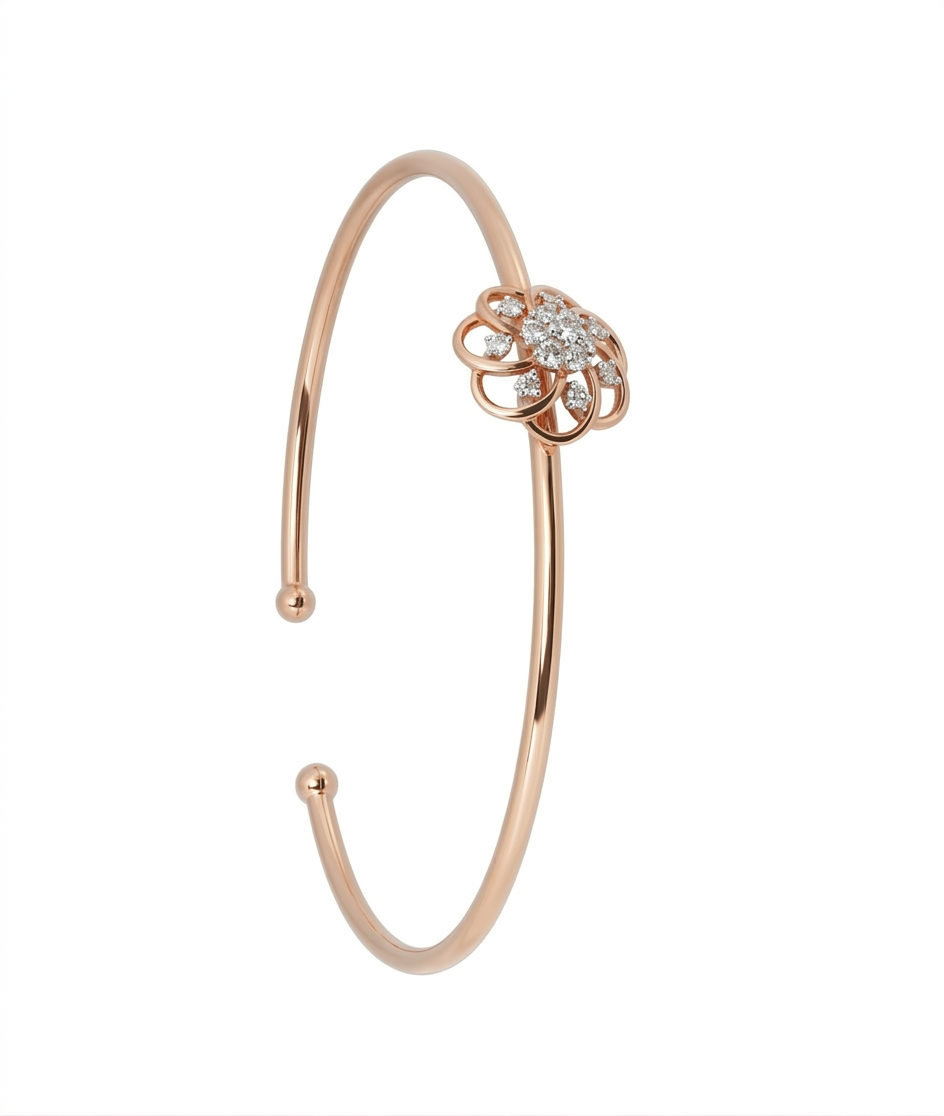 Bloom Diamond Cuff Bracelet in 18kt Rose Gold