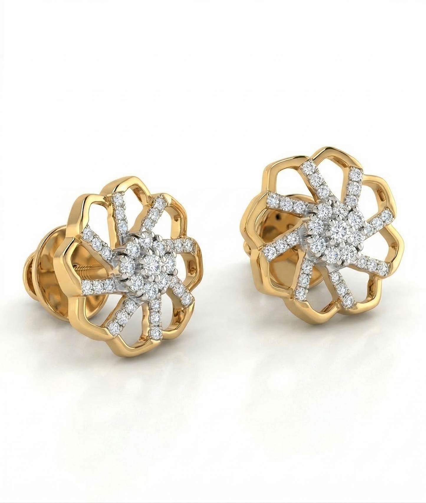 VeyaBloom 18kt Diamond Stud Earrings for Women