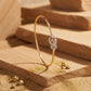 18KT Yellow Gold Diamond Leaf Cluster Bangle Women