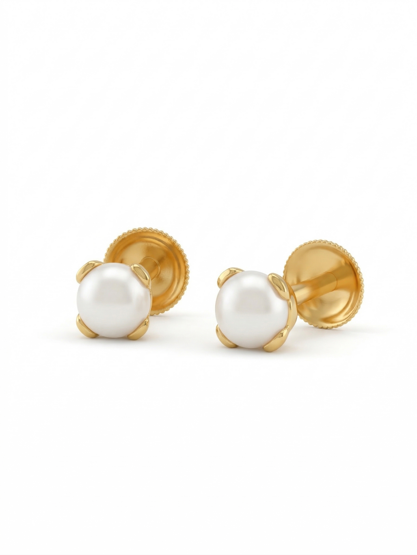 Moti Pearl  18kt Yellow Gold Stud Earrings