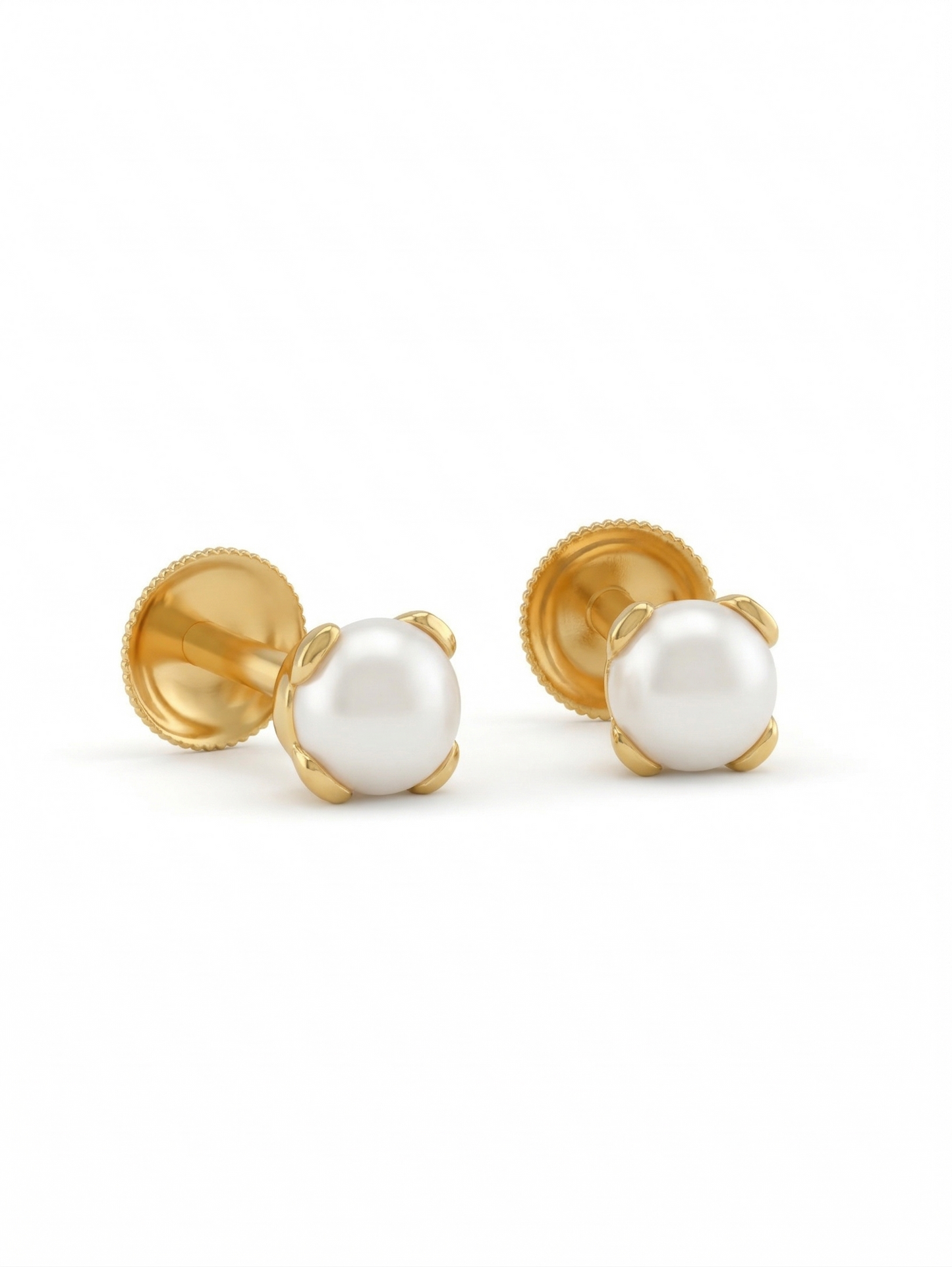 Moti Pearl  18kt Yellow Gold Stud Earrings