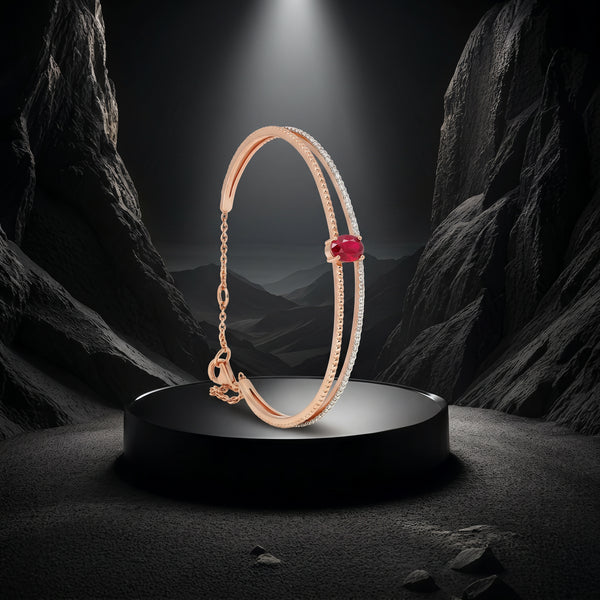 Ruby Solitaire Daily Wear Women's 18kt Diamond Bangle