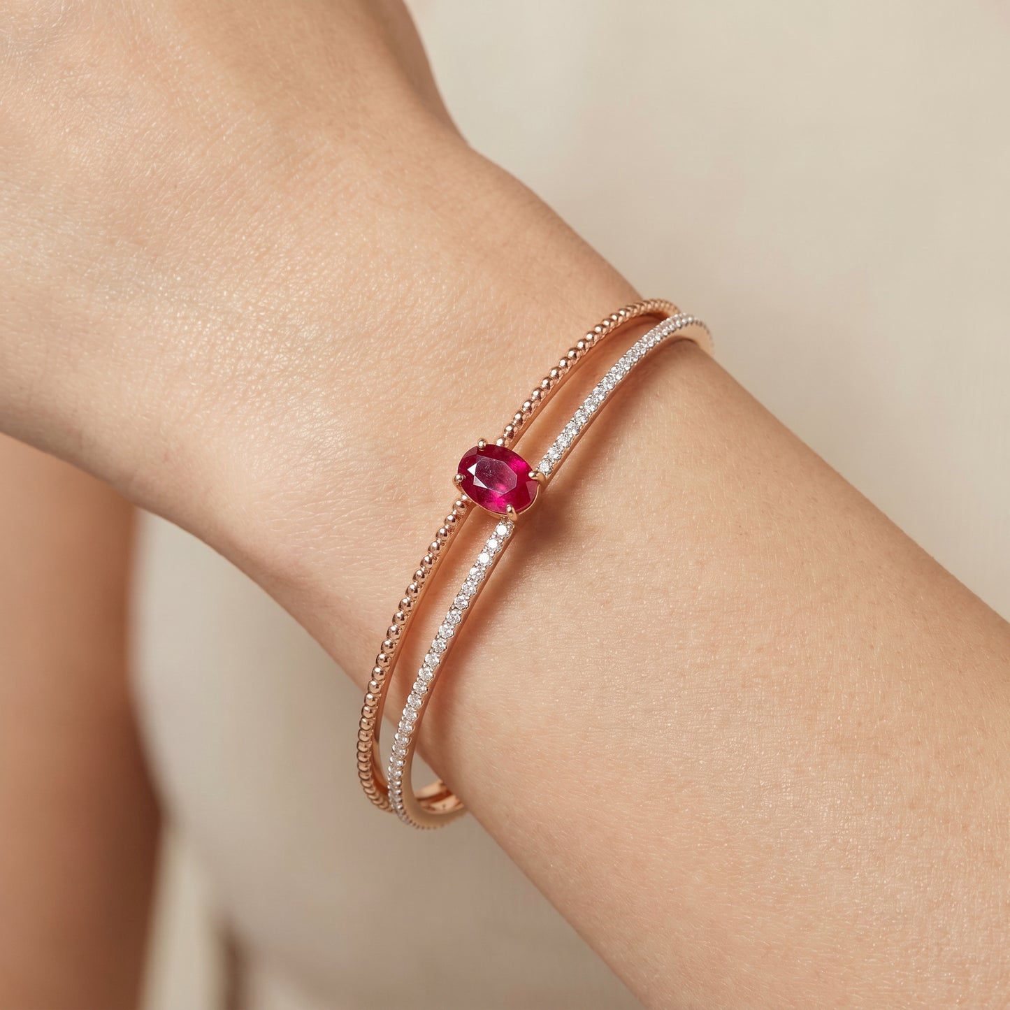 Ruby Solitaire Daily Wear Women's 18kt Diamond Bangle