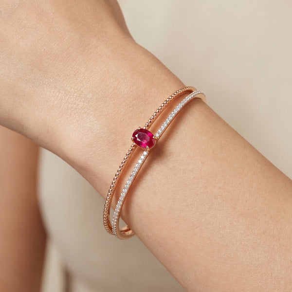 Ruby Solitaire Daily Wear Women's 18kt Diamond Bangle
