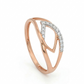Leaf Interlock 18kt Rose Gold Daily Wear Diamond Ring