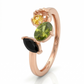 Trio Glow Colourful Gemstone 18kt Diamond Ring