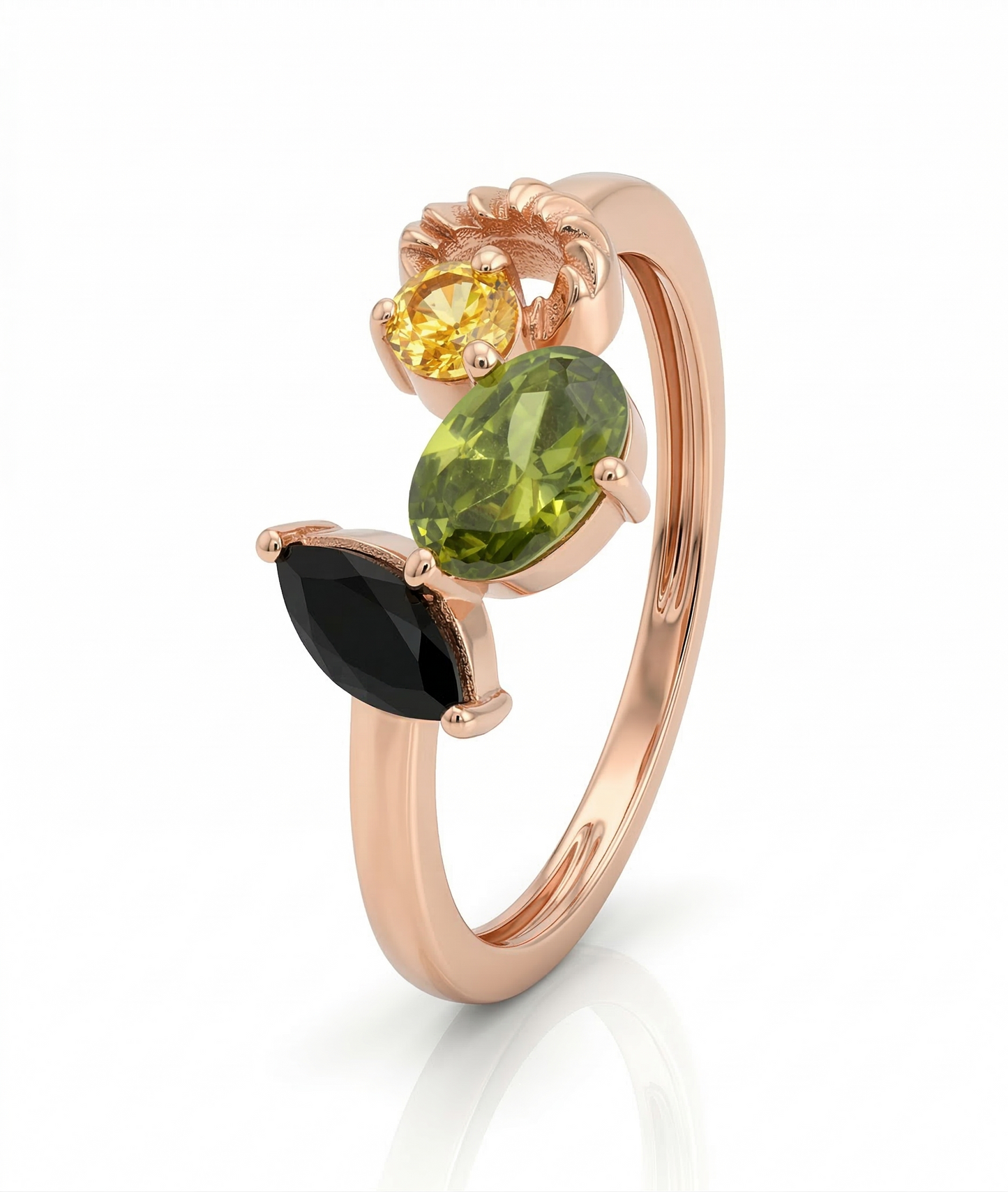 Trio Glow Colourful Gemstone 18kt Diamond Ring